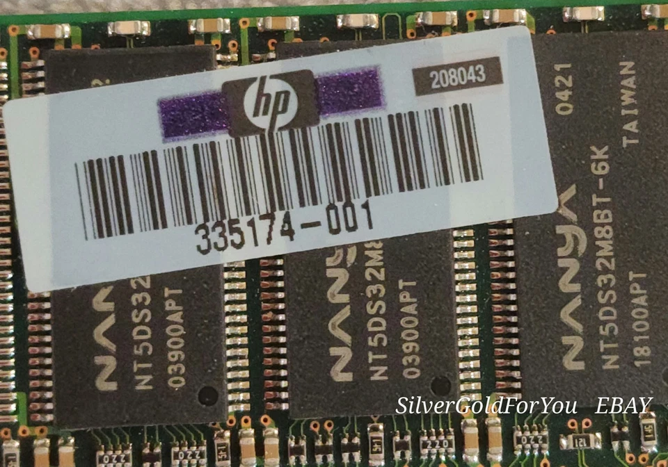 NANYA HP 256MB PC133 CL2.5 DDR Desktop Memory NT256D64S88B1G-6K 335174-001  - Image 3 of 4