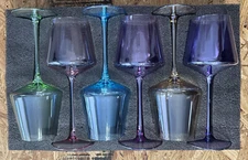 Physkoa Colored Wine Glasses Set Of 6 - Modern Colorful With Multicolor