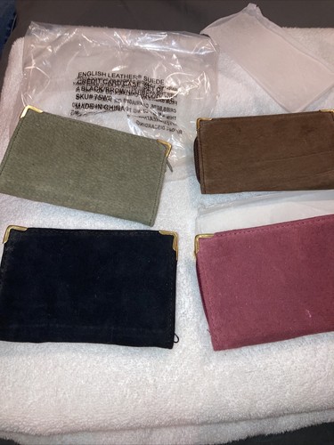 English Leather Suede ID and Credit Card Zip Wallet Lot Of 4 Brand New Gift! - Picture 7 of 10