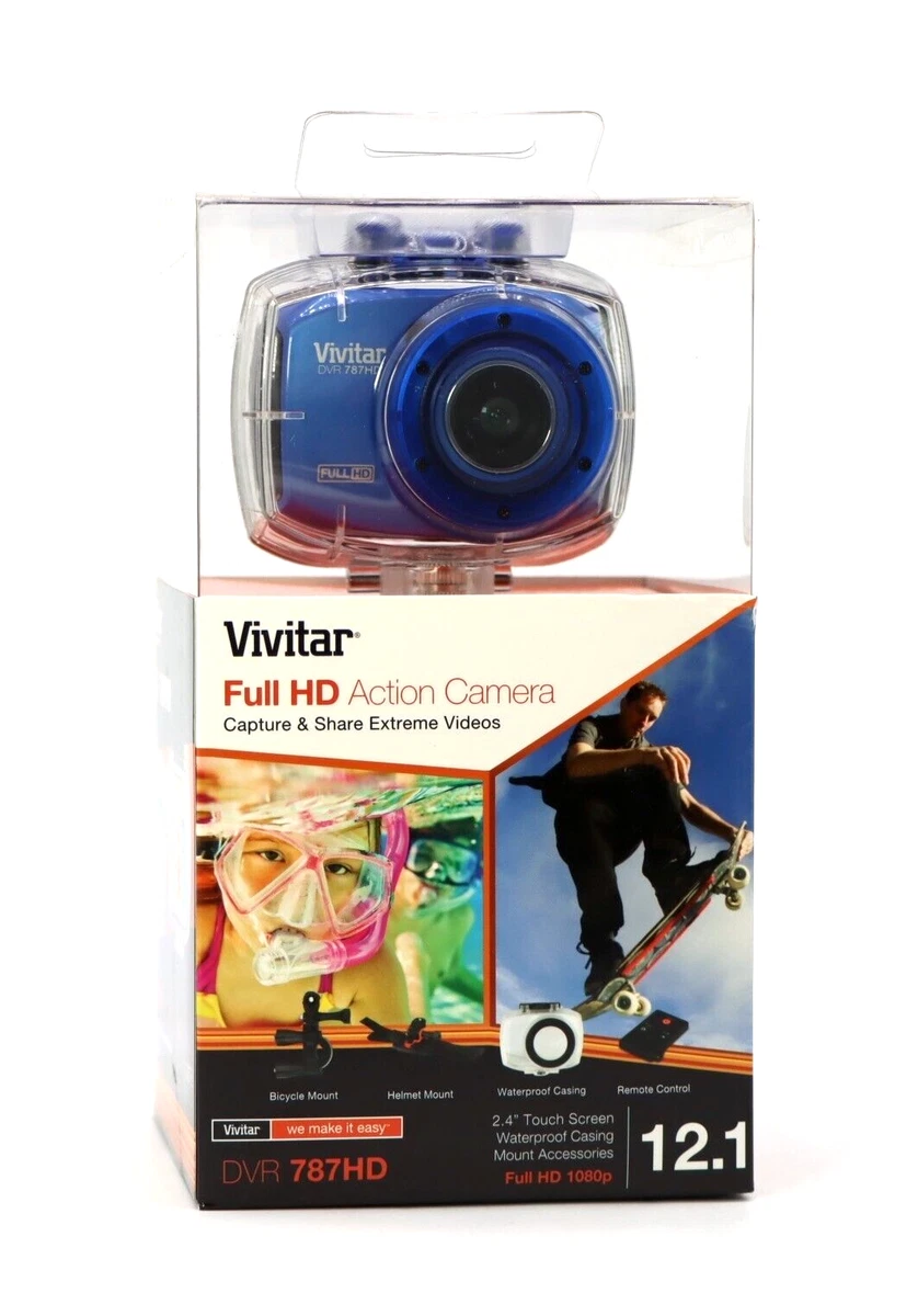 Vivitar Full HD Action Digital Video Camera w Remote and Accessories VR 787