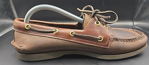 Sperry Top Slider 2 Eye Brown Leather Boat Shoes Size 10 M Leather upper 0195512 - Picture 3 of 16