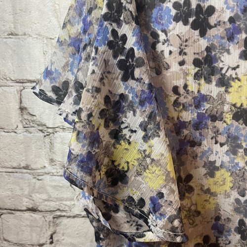 Top Babydoll Lucky Brand 2X Semi Transparente Forrado Floral Fluido Cottagecore Femenino - Imagen 6 de 10