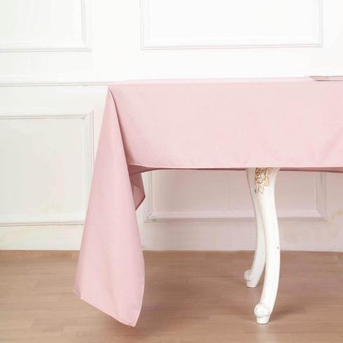 Mantel Rectangular De Poliéster Rosa Pálido (Dusty Rose) 60x102 Pulgadas – Lavable Para Bodas Y Catering
