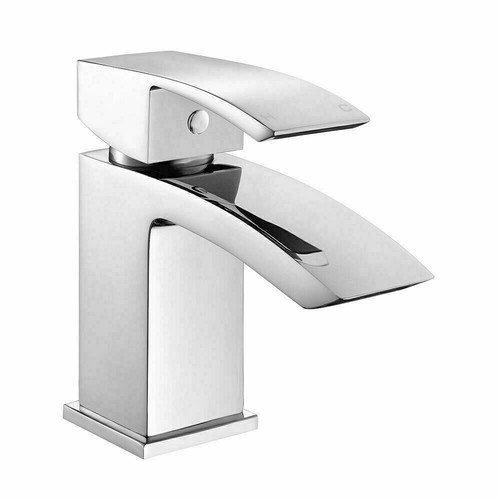 Modern Bathroom Mono Basin Sink Mixer Tap Chrome Single Lever Square Cloakroom - Picture 4 of 10
