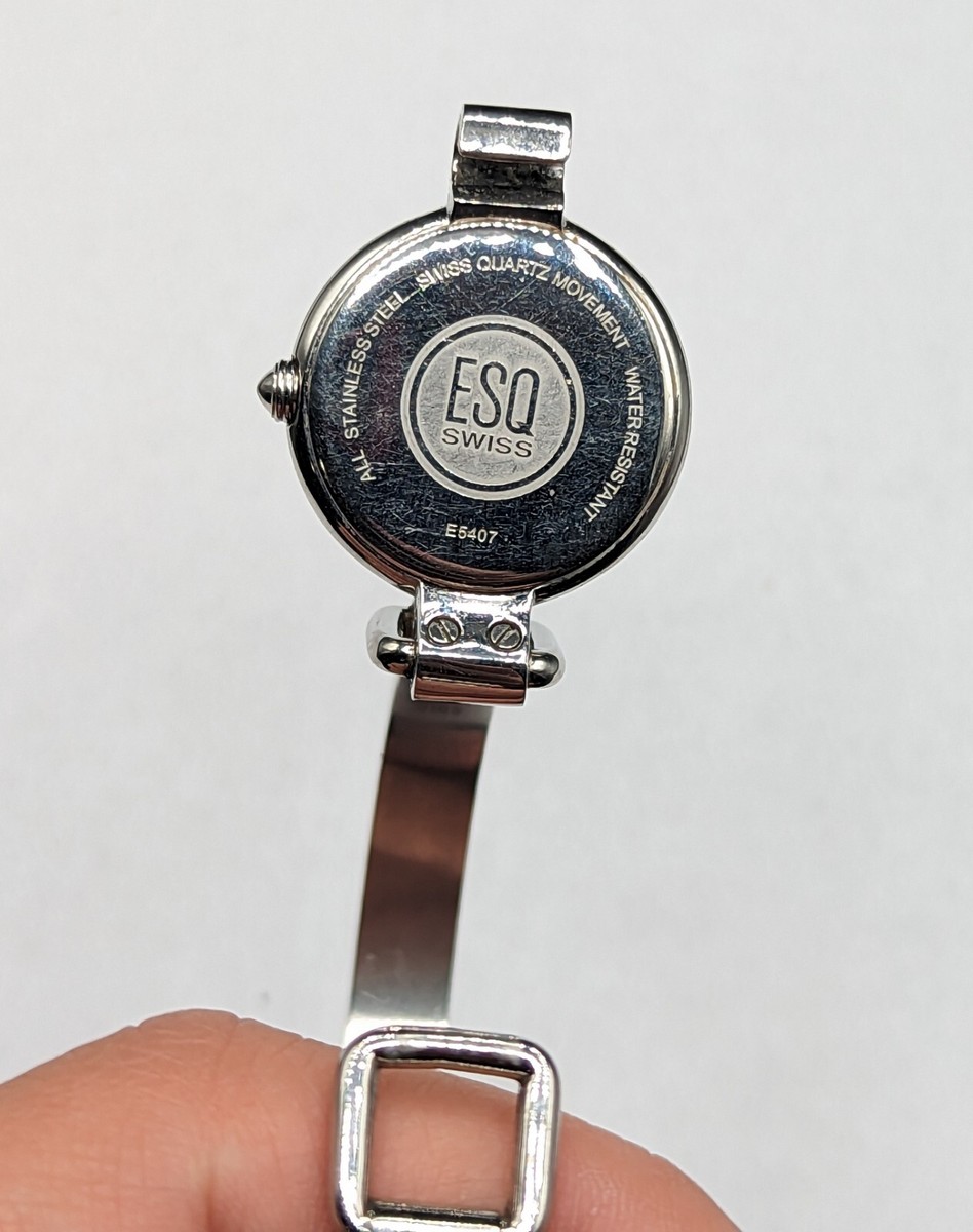 ESQ by Movado Watch E5407 Diamonds SS White MOP Dial Bangle Bracelet ESQ by Movado E5407 Diamonds SS White MOP Dial Bangle  main image 4