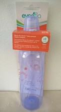 Even Flo Classic Plastic Baby Bottles, 0-3 m, 8 OZ, Slow Flow, Purple, New