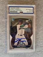 MARINERS- JONNY FARMELO AUTOGRAPH 2023 1st BOWMAN CHROME TRADING CARD PSA SLAB