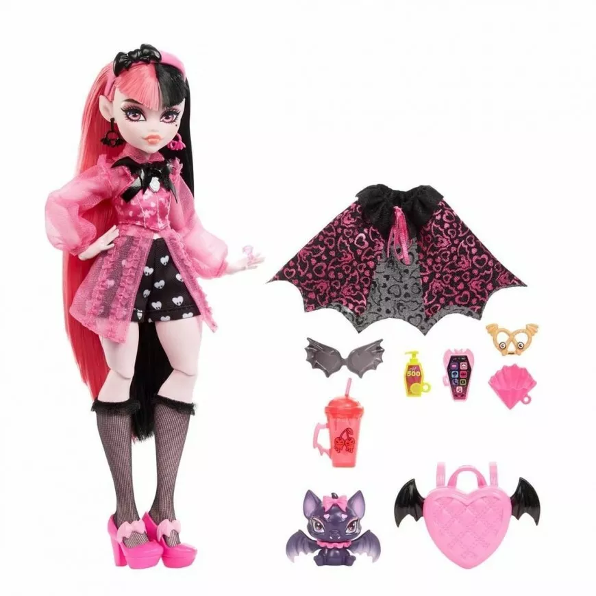 Monster High Doll, Draculaura with Accessories and Pet Bat