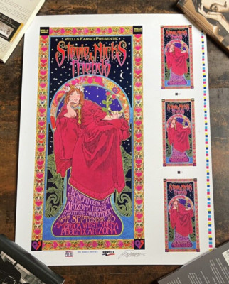 MINT/NM Stevie Nicks & Friends 2000 Uncut Proof Sheet Signed by Masse, 26'' x 19''