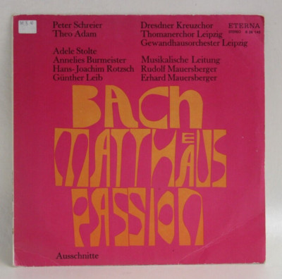 J. S. Bach - Matthäus-Passion (Vinyl / LP / Eterna / 8 26 145)