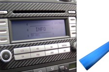 Blende Design Folie Set Alu gebürstet Blau Premium Innenraum Zierleisten Dekor