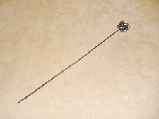 Antique 7" Silver Tone Hat Pin w/ 4 Intertwined Circles