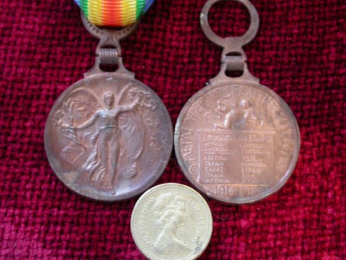 Replica Copy Greek WW1 Victory Medal aged finish moulded from original - Picture 1 of 1