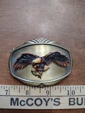 Vintage 1978 Raintree American Bald Eagle with Fish Belt Buckle