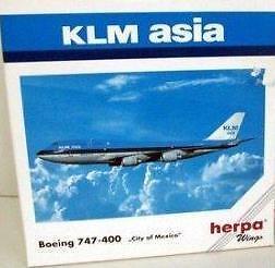 NEW HERPA WINGS 511216 KLM ASIA BOEING 747-400 CITY OF MEXICO 1:500 SCALE MIB - Picture 1 of 1
