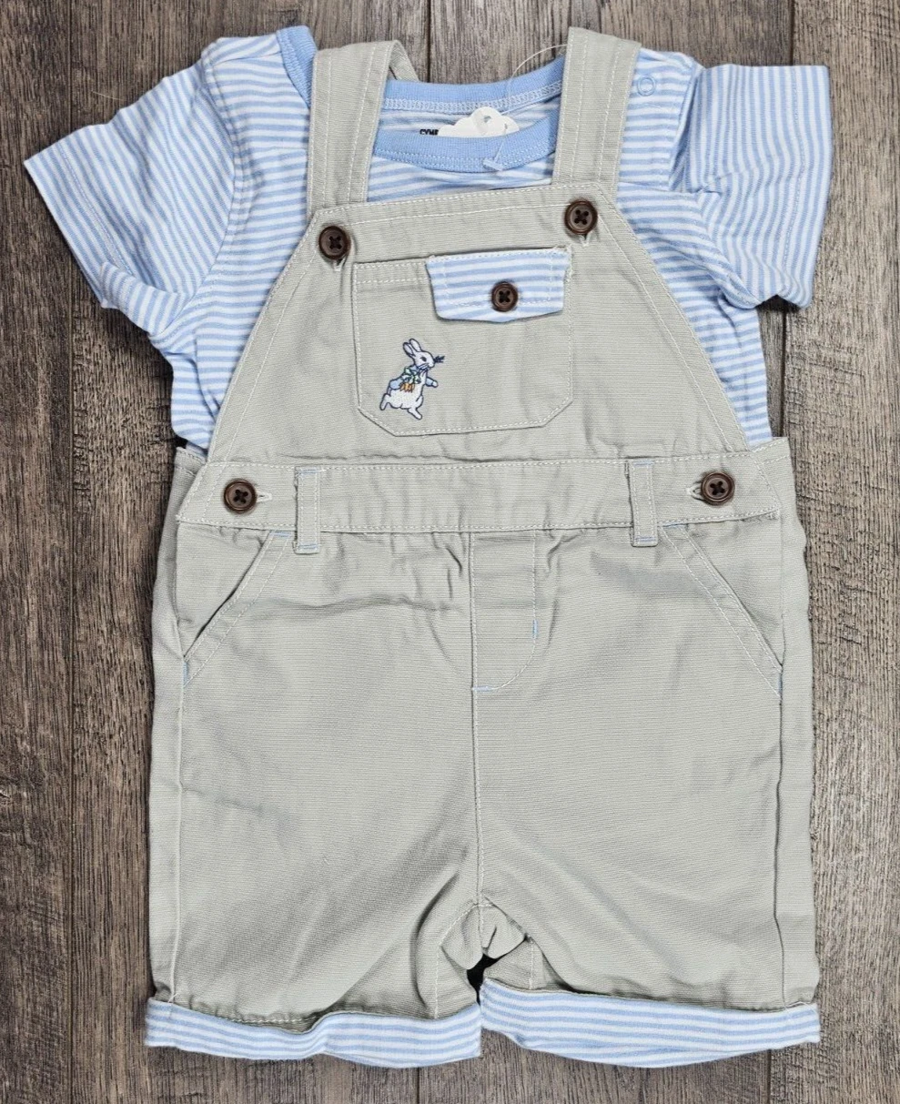 Baby Boy Clothes New Gymboree 6-12 Month 2pc Tan Dressy Peter Rabbit Outfit