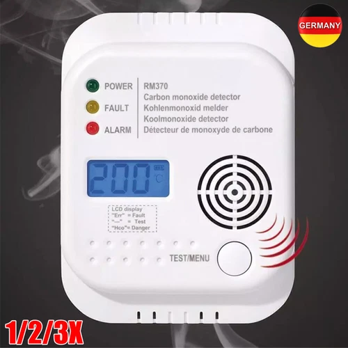 Kohlenmonoxid Melder CO Melder Gasmelder Warnmelder Kohlenmonoxidmelder LCD DHL - Bild 1 von 19