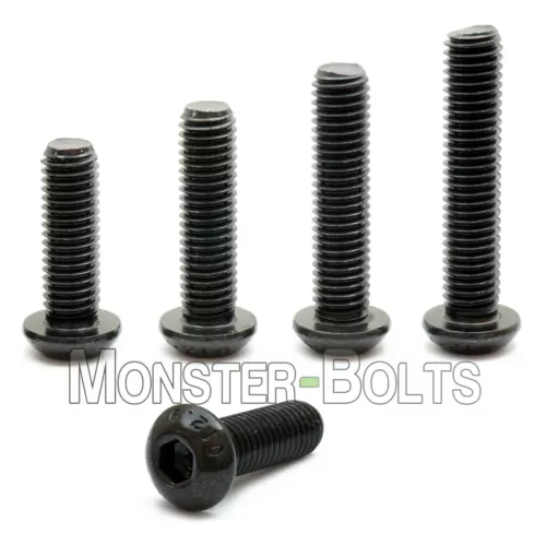 M4 Button Head Socket Cap Screws, 12.9 Steel w/ Black Ox ISO 7380, 0.70 Coarse