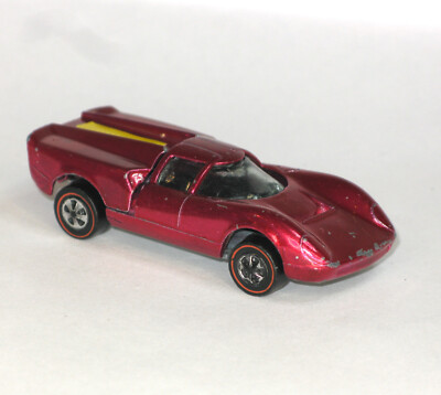 Vtg Hot Wheels Redline Lola GT 70 in Rose Red 1968 Mattel USA Made