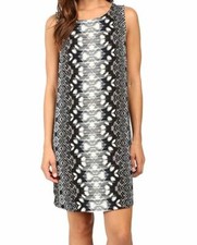 $157 Tart Women's Black Carly Printed Sleeveless Lightweight Shift Dress Size S
