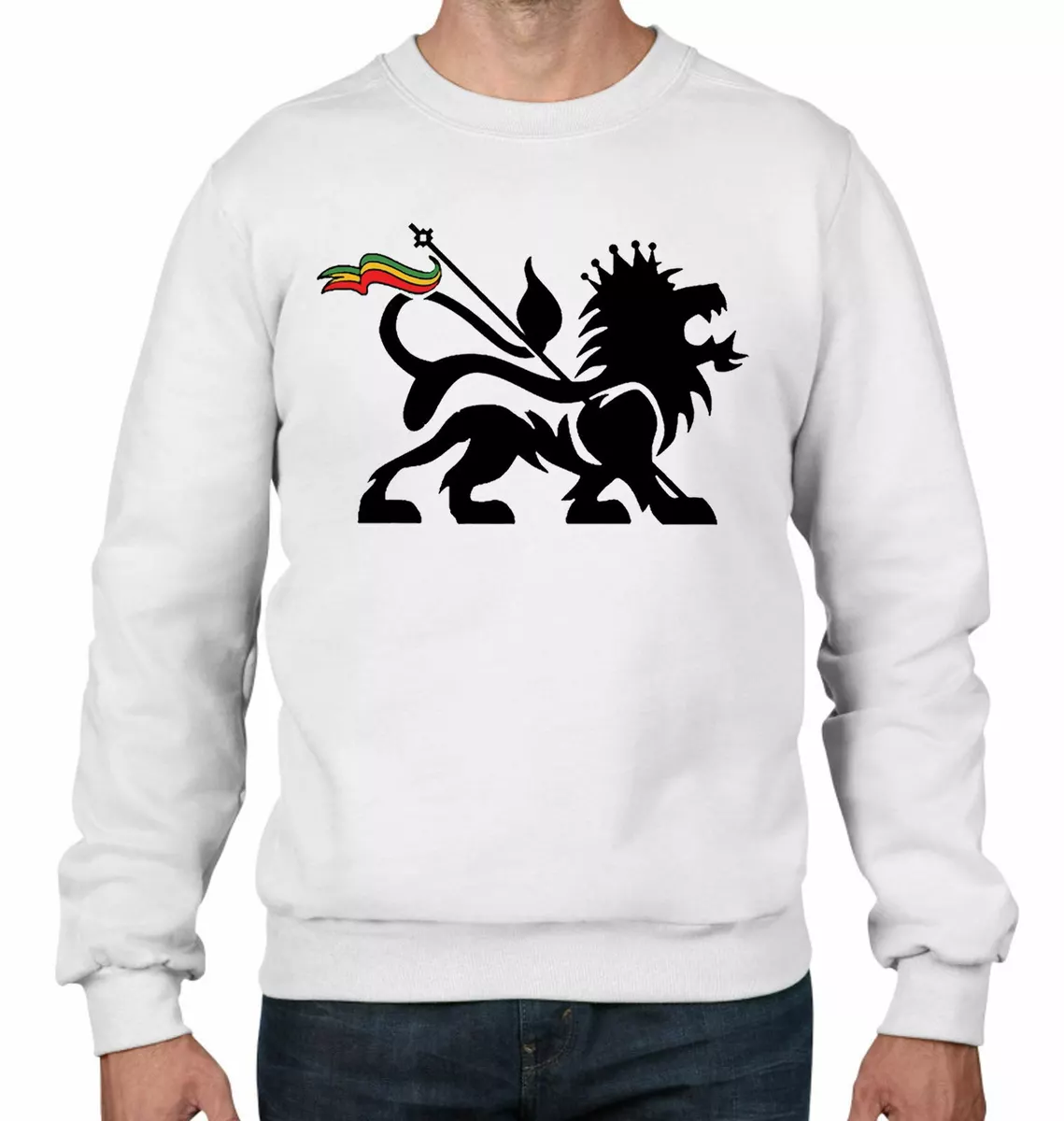 Lion of Judah Reggae Men s Sweatshirt Jumper Rasta Bob Marley eBay