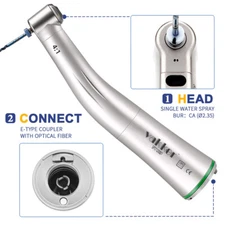 Dental 4:1 Low Speed LED Handpiece Contra Angle Fit NSK E-Type Micro Motor