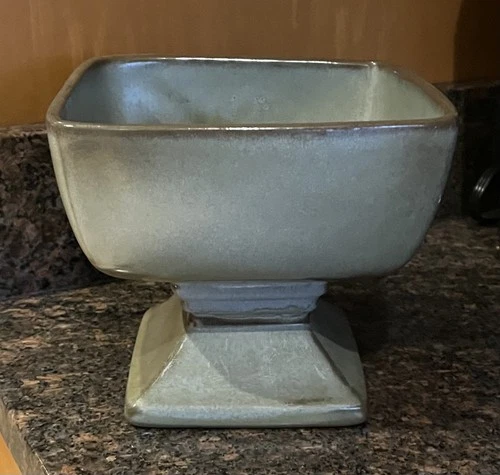 Vintage Frankoma Pottery Plainsman Woodland Moss Pedestal Planter/Compote