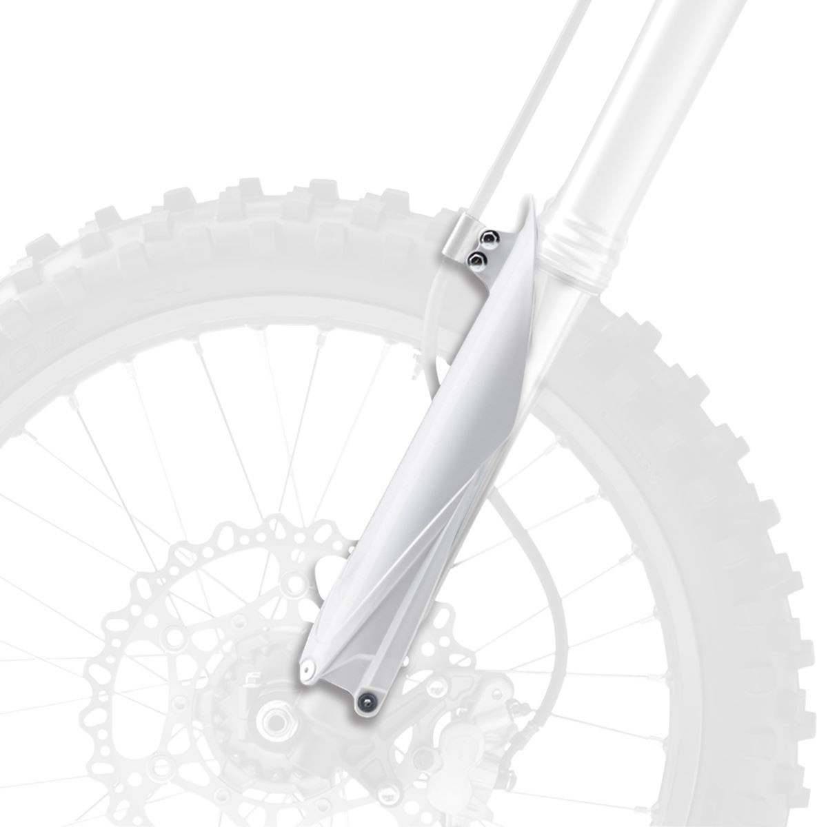 Polisport Fork Protectors Fit Yamaha YZ 125 250 From 2015 White - Image 4