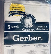 Gerber Prefold Premium 6-Ply Cotton Cloth Diapers White 3 Pack