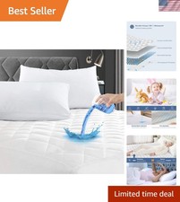 Twin Waterproof Mattress Pad, 100 Waterproof Quilted Fitted Mattress Protect...