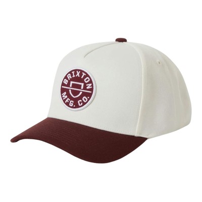 Brixton Herren Crest Netplus Medium Profile Baseball Cap - Port/Off White - OS