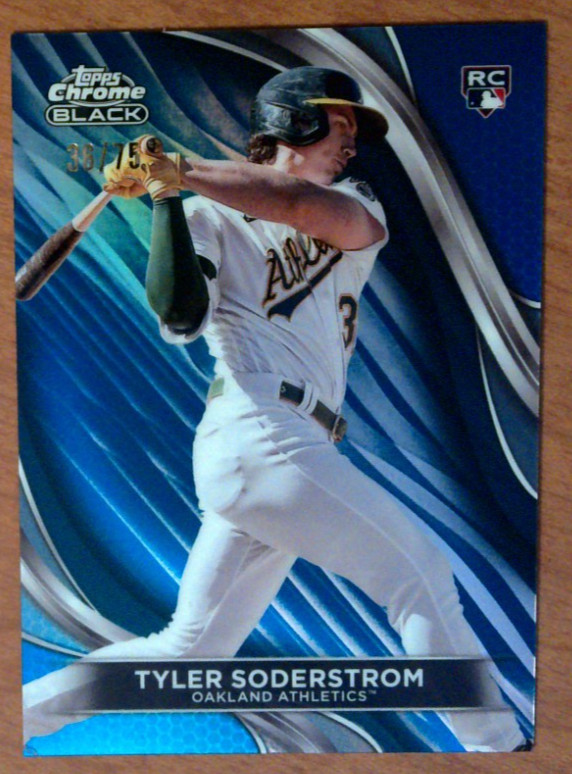 2024 Topps Chrome Black - Tyler Soderstrom #80 Blue Refractor 36 /75   RC