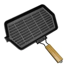 Handle Steak Pan Induction Cooker Frying Pan Outdoor Hiking Picnic Cooking R9S2
