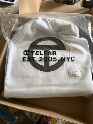 Telfar Chocolate Crossbody Shopping Bag Zip Closure Logo w Dust Bag