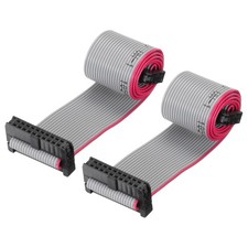 IDC 20Pin Flat Ribbon Cable 2.0mm Pitch FC to FC Connector 30cm Length Grey 2Pcs