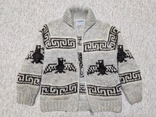vintage KANATA handknit COWICHAN cardigan sweater S thunderbird EAGLE jacket