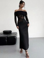 Black Long Off Shoulder Dress Size 8
