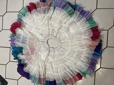 Vintage Multicolor Two Layer Rainbow Petticoat Small LGBTQ Rockabilly
