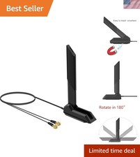 External WiFi 6 6E Tri-Band Antenna 6GHz 5.8GHz 2.4GHz Magnetic Base Replacem...