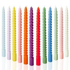 12 Pack 10 inch Color Taper Candles, F-12, Unscented, Dripless, Stick Set