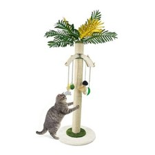 Cat Scratching Post with Hanging Toys,37.4 inch Height,Big Size 3.3 inch Thick