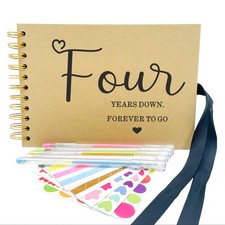 4 Year Anniversary DIY Scrapbook Photo Album Wedding Memory Book Gift Her Him