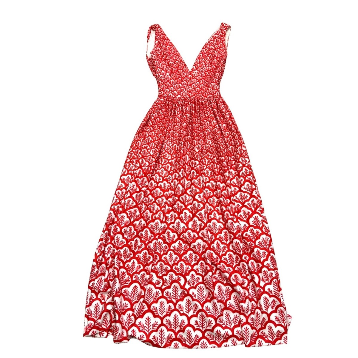 Adele Simpson Women's Long Maxi Dress Floral Red White V-Neck Vintage 60s  70s | eBay