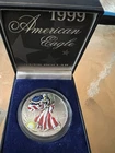 1999 American Silver Eagle 1oz .999 Fine Silver Colorized