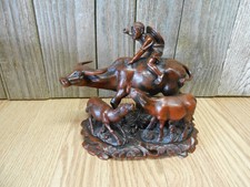 vintage asian water buffalo sculpture heavy not wood chinese tiawan