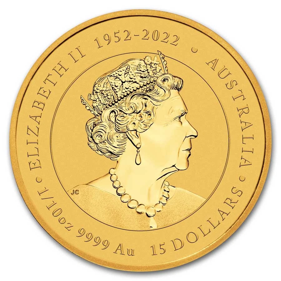 Dragão azul lunar dourado colorido 2024 Austrália 1/10 oz BU - Imagem 2 de 3