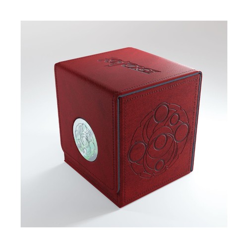 Gamegenic KeyForge Aries Deck Box Rot – Robustes Decketui Für 3 Decks – Optimiert Für Gesleevte Karten – Mit Fraktionsstickern