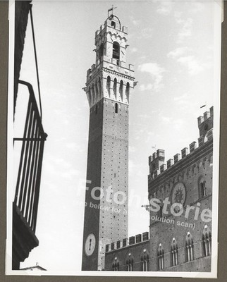 Foto Siena Italien 1950er Torre del Mangia Turm Palazzo Pubblico Detail
