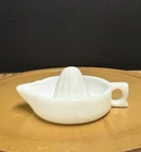 Vintage Opaque Milk Glass Juicer/Reamer W/SUNKIST Embossed On Side. Glows