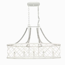Progress Lighting Bisset 5 -light White Coastal For Use In Bedrooms Dining Room